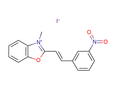 Molecular Structure of 6285-92-3 (3-methyl-2-[(E)-2-(3-nitrophenyl)ethenyl]-1,3-benzoxazol-3-ium)