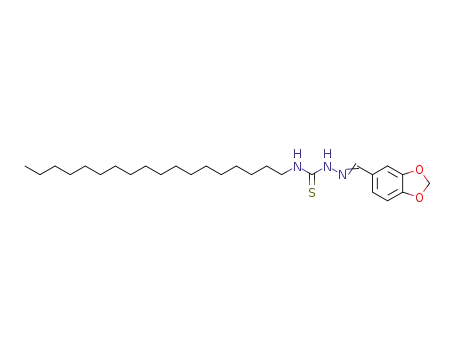 Molecular Structure of 6299-33-8 (1-(benzo[1,3]dioxol-5-ylmethylideneamino)-3-octadecyl-thiourea)