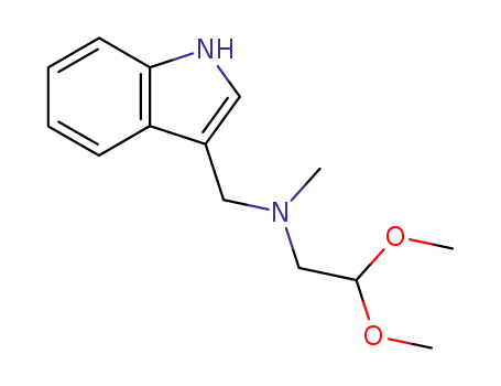 Molecular Structure of 66842-79-3 (N-(1H-indol-3-ylmethyl)-2,2-dimethoxy-N-methylethanamine)