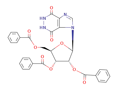 Molecular Structure of 66657-07-6 (1-(2,3,5-tri-O-benzoylpentofuranosyl)-5,6-dihydro-1H-imidazo[4,5-d]pyridazine-4,7-dione)