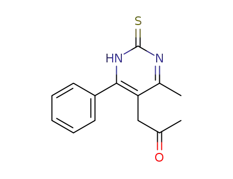 Molecular Structure of 66685-31-2 (1-(6-methyl-4-phenyl-2-thioxo-1,2-dihydropyrimidin-5-yl)propan-2-one)