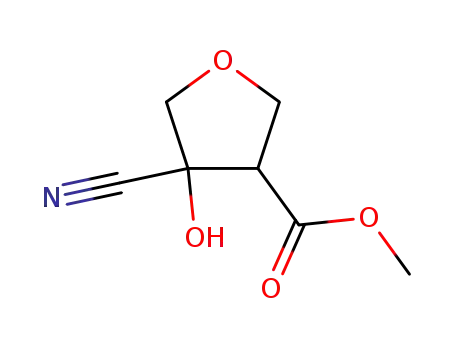 Molecular Structure of 867288-07-1 (3-Furancarboxylic acid, 4-cyanotetrahydro-4-hydroxy-, methyl ester)