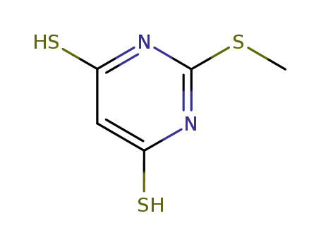 Molecular Structure of 6299-30-5 (2-methylsulfanyl-6-sulfanyl-3H-pyrimidine-4-thione)