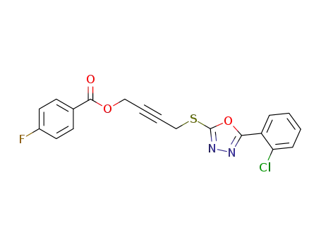 4-(5-(2-chlorophenyl)-1,3,4-oxadiazol-2-ylthio)but-2-ynyl 4-fluorobenzoate