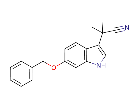 Molecular Structure of 629662-39-1 (1H-Indole-3-acetonitrile, a,a-dimethyl-6-(phenylmethoxy)-)