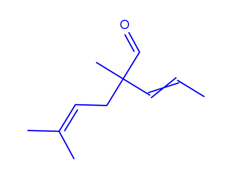 Molecular Structure of 63007-26-1 (2,5-dimethyl-2-(prop-1-enyl)hex-4-enal)