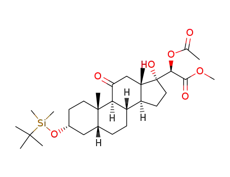 methyl 20α-acetoxy-3α-tert-butyldimethylsilyloxy-17α-hydroxy-11-oxo-5β-pregnan-21-oate
