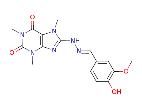 Benzaldehyde,4-hydroxy-3-methoxy-,2-(2,3,6,7-tetrahydro-1,3,7-trimethyl-2,6-dioxo-1H-purin-8-yl)hydrazone cas  6299-70-3