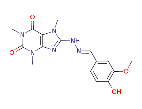 Molecular Structure of 6299-70-3 (8-{2-[(Z)-(3-methoxy-4-oxocyclohexa-2,5-dien-1-ylidene)methyl]hydrazino}-1,3,7-trimethyl-3,7-dihydro-1H-purine-2,6-dione)