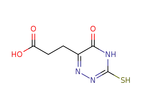 Molecular Structure of 7338-78-5 (3-(5-OXO-3-THIOXO-2,3,4,5-TETRAHYDRO-[1,2,4]TRIAZIN-6-YL)-PROPIONIC ACID)
