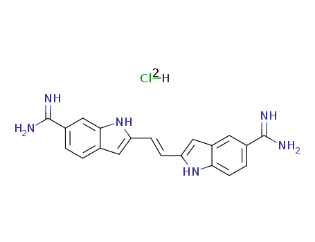 1H-Indole-5-carboximidamide, 2-[2-[6-(aminoiminomethyl)-1H-indol-2-yl]ethenyl]-, dihydrochloride, (E)-