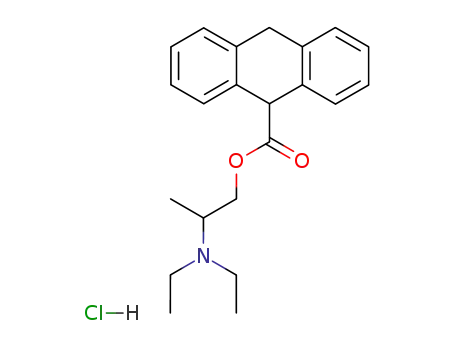 Molecular Structure of 73791-33-0 (1-[(9,10-dihydroanthracen-9-ylcarbonyl)oxy]-N,N-diethylpropan-2-aminium chloride)