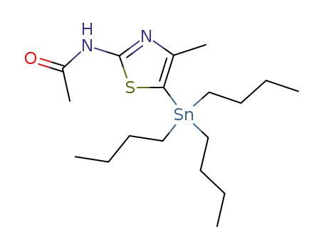 Molecular Structure of 944994-27-8 (N-[4-methyl-5-(tributylstannyl)-1,3-thiazol-2-yl]acetamide)