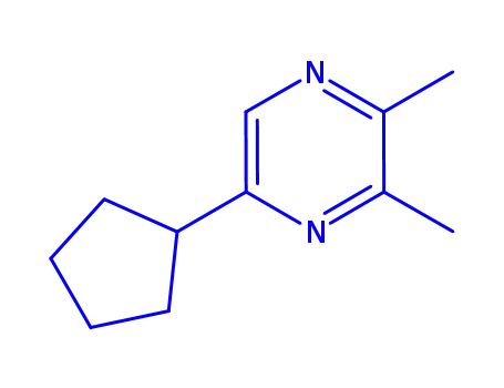 Molecular Structure of 73570-40-8 (Pyrazine, 5-cyclopentyl-2,3-dimethyl- (9CI))