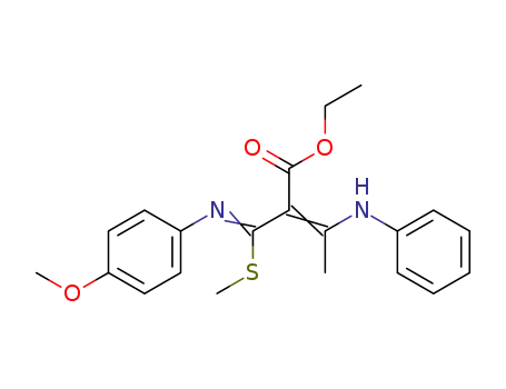 (Z)-2-{[(Z)-4-Methoxy-phenylimino]-methylsulfanyl-methyl}-3-phenylamino-but-2-enoic acid ethyl ester