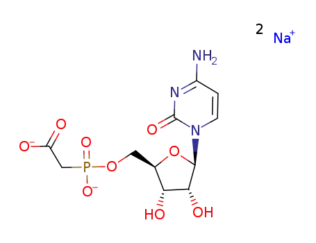 Molecular Structure of 117626-95-6 (Cytidine, 5'-[hydrogen (carboxymethyl)phosphonate], disodium salt)