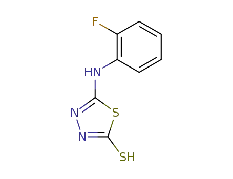 Molecular Structure of 73310-96-0 (5-(2-FLUORO-PHENYLAMINO)-[1,3,4]THIADIAZOLE-2-THIOL)