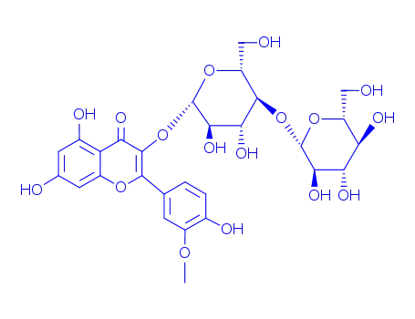 Molecular Structure of 73815-19-7 (5,7-dihydroxy-2-(4-hydroxy-3-methoxyphenyl)-4-oxo-4H-chromen-3-yl 4-O-beta-D-galactopyranosyl-beta-D-glucopyranoside)