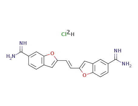 2-<2-(6-Amidino-1-benzofuran-2-yl)-(E)-vinyl>-1-benzofuran-5-carboxamidin-dihydrochlorid