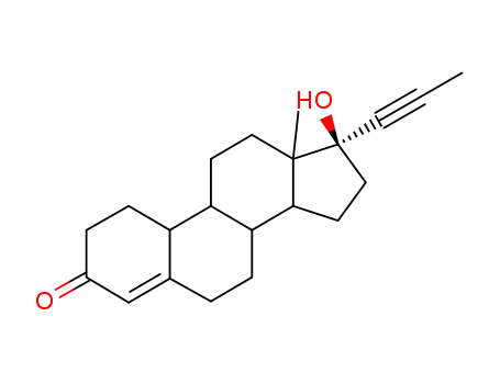 Molecular Structure of 7359-79-7 ((17beta)-17-hydroxy-17-(prop-1-yn-1-yl)estr-4-en-3-one)