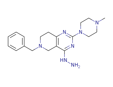 Pyrido[4,3-d]pyrimidine,4-hydrazinyl-5,6,7,8-tetrahydro-2-(4-methyl-1-piperazinyl)-6-(phenylmethyl)- cas  7128-27-0