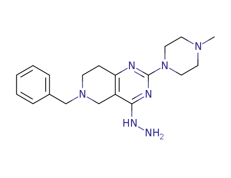 Molecular Structure of 7128-27-0 ([4-benzyl-9-(4-methylpiperazin-1-yl)-4,8,10-triazabicyclo[4.4.0]deca-7 ,9,11-trien-7-yl]hydrazine)