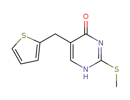 Molecular Structure of 64107-48-8 (4(1H)-Pyrimidinone, 2-(methylthio)-5-(2-thienylmethyl)-)