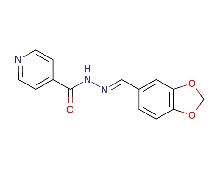 Molecular Structure of 735-97-7 (N-(benzo[1,3]dioxol-5-ylmethylideneamino)pyridine-4-carboxamide)