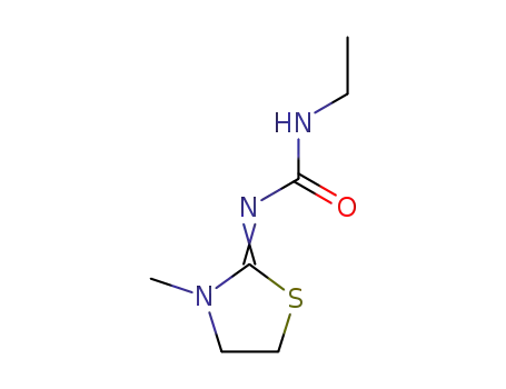 Molecular Structure of 73696-65-8 ((1Z)-3-ethyl-1-(3-methylthiazolidin-2-ylidene)urea)