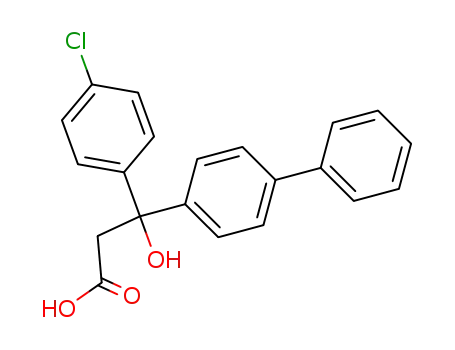 Molecular Structure of 71315-07-6 (Hydracrylic acid, 3-(4-biphenylyl)-3-(p-chlorophenyl)-, (+)-)