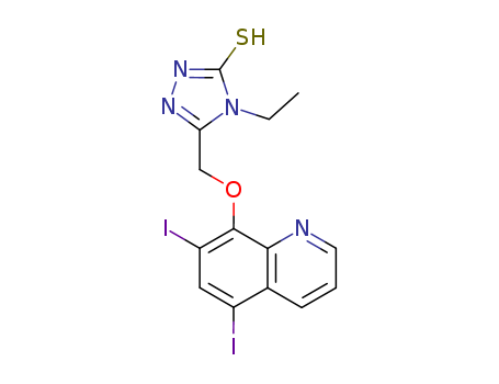 5-[(5,7-diiodoquinolin-8-yl)oxymethyl]-4-ethyl-2H-1,2,4-triazole-3-thione cas  73511-63-4