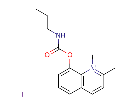 Molecular Structure of 71350-01-1 (Quinaldinium, 8-hydroxy-1-methyl-, iodide, propylcarbamate)