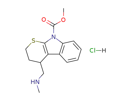 Molecular Structure of 73426-20-7 (4-[2-(methylamino)ethyl]-3,4-dihydrothiopyrano[2,3-b]indole-9(2H)-carboxylic acid hydrochloride)