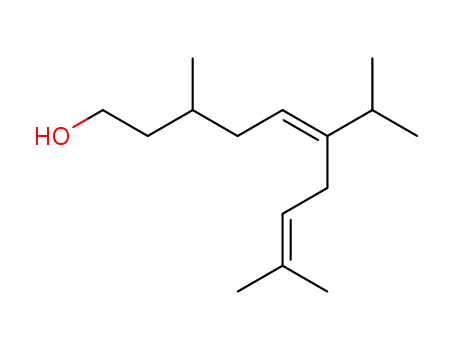 Molecular Structure of 78849-02-2 (5,8-Decadien-1-ol, 3,9-dimethyl-6-(1-methylethyl)-, (E)-)