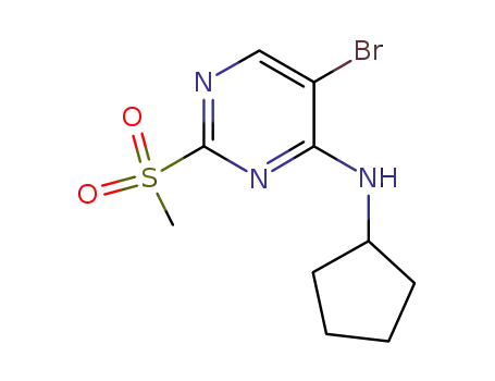 Molecular Structure of 733039-22-0 (4-PyriMidinaMine, 5-broMo-N-cyclopentyl-2-(Methylsulfonyl)-)