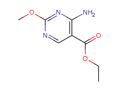 Molecular Structure of 7356-61-8 (Ethyl 4-aMino-2-MethoxypyriMidine-5-carboxylate)