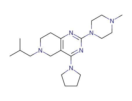Pyrido[4,3-d]pyrimidine,5,6,7,8-tetrahydro-2-(4-methyl-1-piperazinyl)-6-(2-methylpropyl)-4-(1-pyrrolidinyl)- cas  7128-36-1