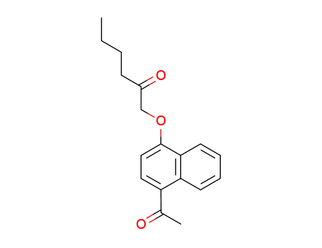 Molecular Structure of 73663-71-5 (1-(4-Acetyl-1-naphtyloxy)-2-hexanone)