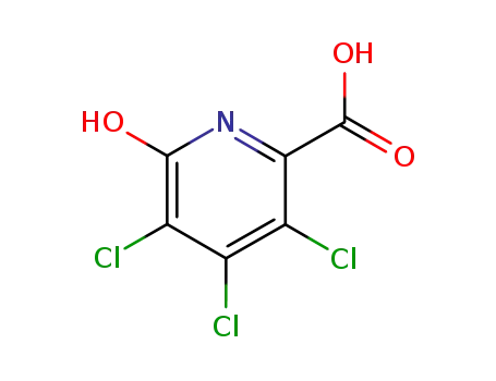 Molecular Structure of 73455-14-8 (2-Pyridinecarboxylicacid, 3,4,5-trichloro-1,6-dihydro-6-oxo-)