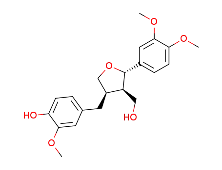 Molecular Structure of 73354-13-9 (4-{[(3R,4R,5S)-5-(3,4-dimethoxyphenyl)-4-(hydroxymethyl)tetrahydrofuran-3-yl]methyl}-2-methoxyphenol)