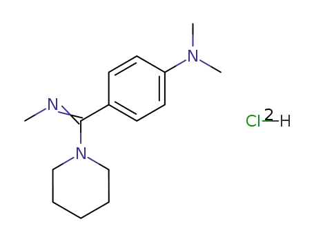 Molecular Structure of 73461-50-4 (N,N-dimethyl-4-[(Z)-(methylimino)(piperidin-1-yl)methyl]aniline dihydrochloride)