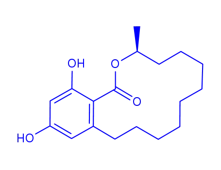 Molecular Structure of 7344-47-0 ((11S)-15,17-dihydroxy-11-methyl-12-oxabicyclo[12.4.0]octadeca-15,17,19-trien-13-one)