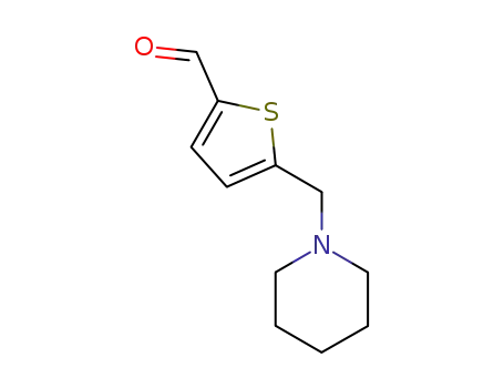 Molecular Structure of 7136-41-6 (5-(1-PIPERIDINYLMETHYL)-2-THIOPHENECARBALDEHYDE)
