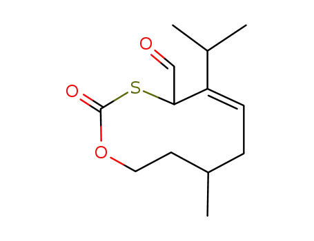 Molecular Structure of 142011-70-9 (4H-1,3-Oxathiecin-4-carboxaldehyde,
7,8,9,10-tetrahydro-8-methyl-5-(1-methylethyl)-)