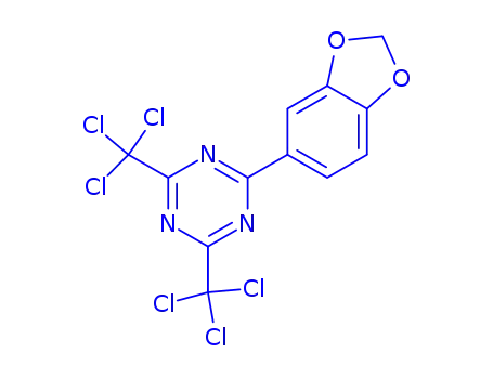 Molecular Structure of 71255-78-2 (2-(3,4-METHYLENEDIOXYPHENYL)-4,6-BIS(TRICHLOROMETHYL)-1,3,5-TRIAZINE)