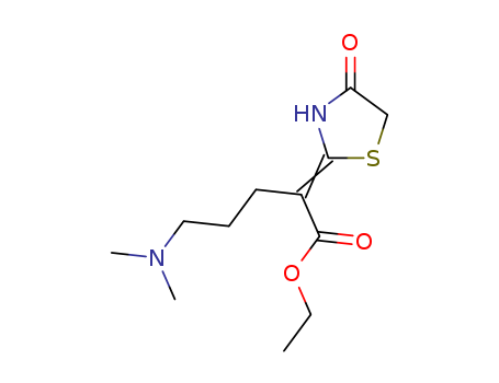 Pentanoic acid,5-(dimethylamino)-2-(4-oxo-2-thiazolidinylidene)-, ethyl ester
