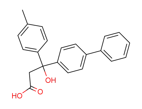 Molecular Structure of 71315-13-4 (Hydracrylic acid, 3-(4-biphenylyl)-3-(p-tolyl)-, DL-)