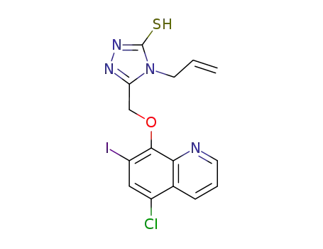 Molecular Structure of 73511-85-0 (5-{[(5-chloro-7-iodoquinolin-8-yl)oxy]methyl}-4-prop-2-en-1-yl-2,4-dihydro-3H-1,2,4-triazole-3-thione)