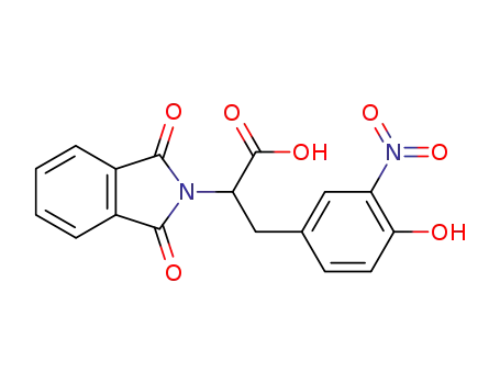 Molecular Structure of 73837-59-9 (1,3-Dioxo-α-(4-hydroxy-3-nitrophenylmethyl)-2-isoindolineacetic acid)