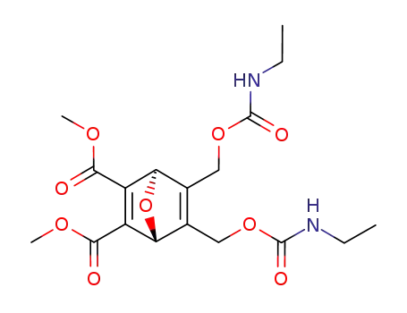 Molecular Structure of 71388-56-2 (dimethyl 5,6-bis{[(ethylcarbamoyl)oxy]methyl}-7-oxabicyclo[2.2.1]hepta-2,5-diene-2,3-dicarboxylate)